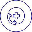 Icon of phone and healthcare cross